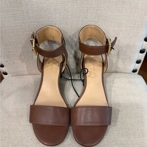 Minimalist Brown Leather Sandals with Ankle Strap